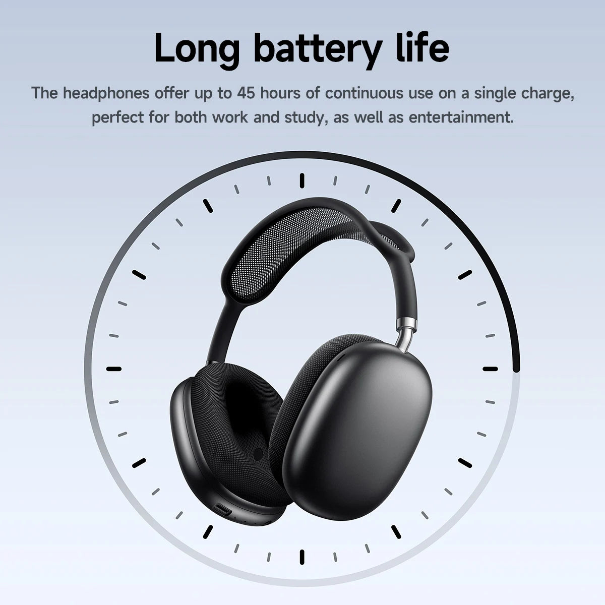 HOCO Over-Ear Headphones – Bluetooth 5.4 Wireless Stereo With Fabric Eartips | 45-Hour Battery With Microphone