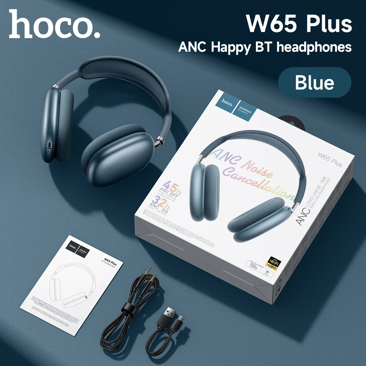 HOCO W65 Plus Headphones - Noise Reduction | Up to 45 hours of Bluetooth