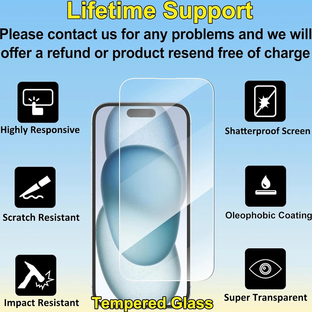 Clear Screen Protector – Tempered Glass | For iPhone 11 Pro Max Through 15 Pro Max