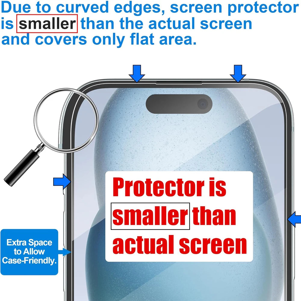 Clear Screen Protector – Tempered Glass | For iPhone 11 Pro Max Through 15 Pro Max