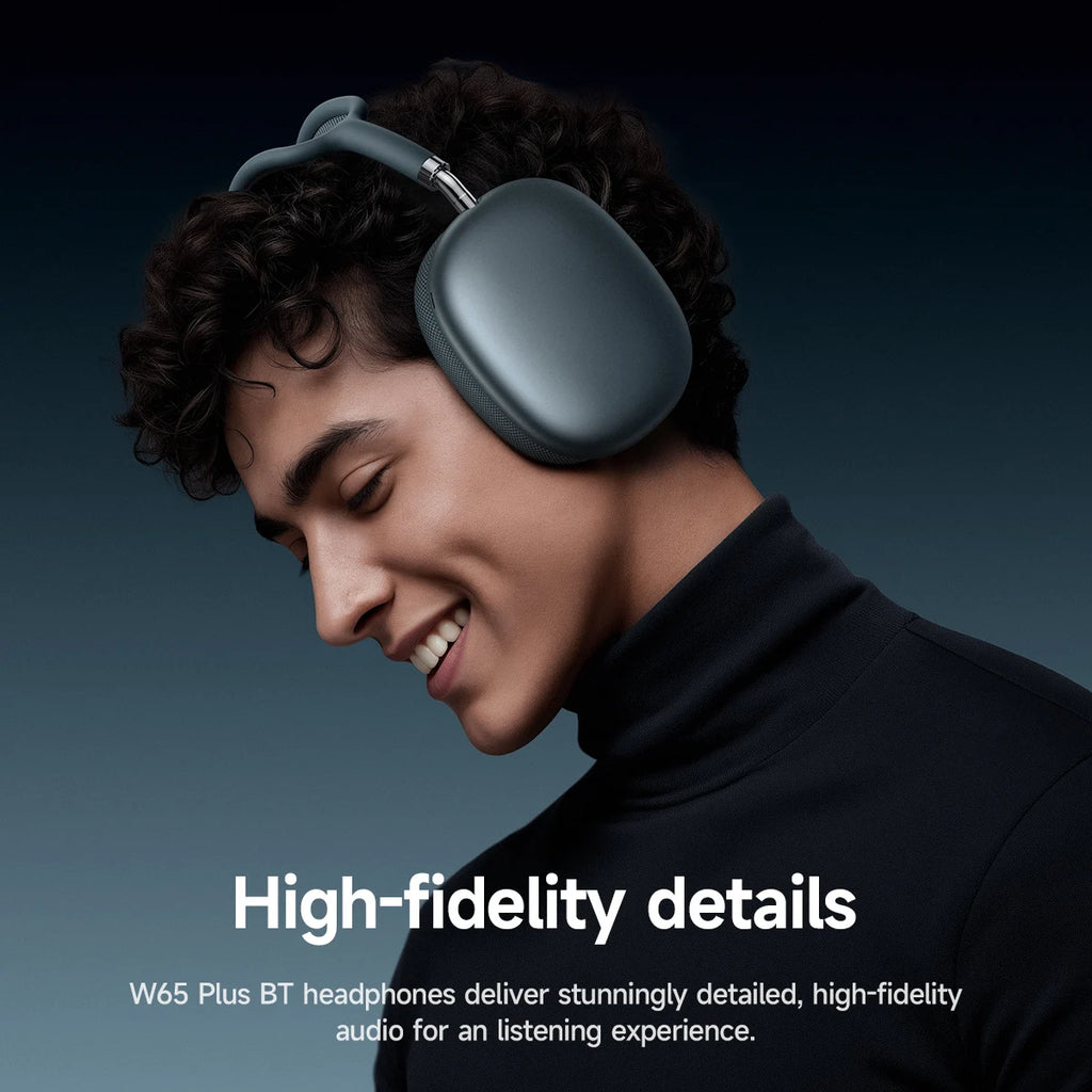 HOCO W65 Plus ANC Noise Reduction Bluetooth Headphones Over The Ear Wireless Big Earphone Hifi Sounds Sport Headsets With Button