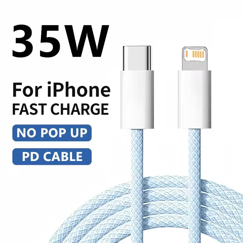 Braided USB-C Cable – 35W Fast Charge | Nylon Braided, 1m Or 2m Length